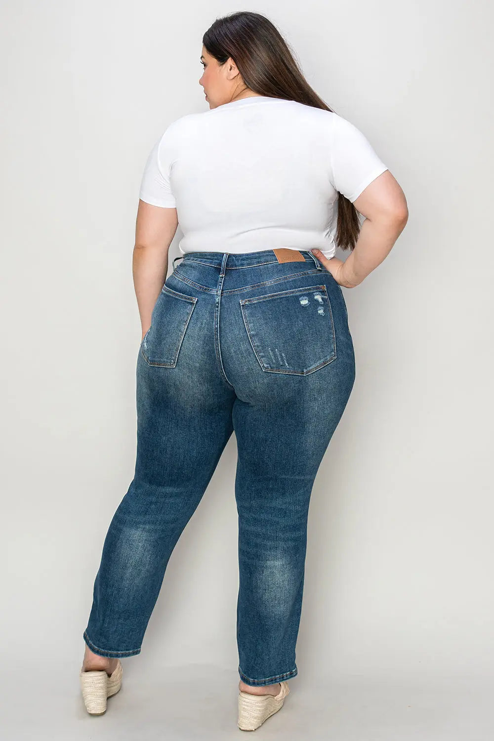 Judy Blue Full Size Tummy Control High Waist Slim Jeans - Beautifeye Boutique