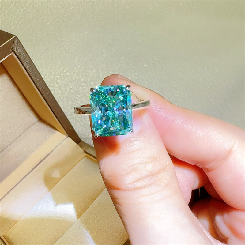2 Carat 925 Sterling Silver Moissanite Rectangle Shape Ring - Beautifeye Boutique