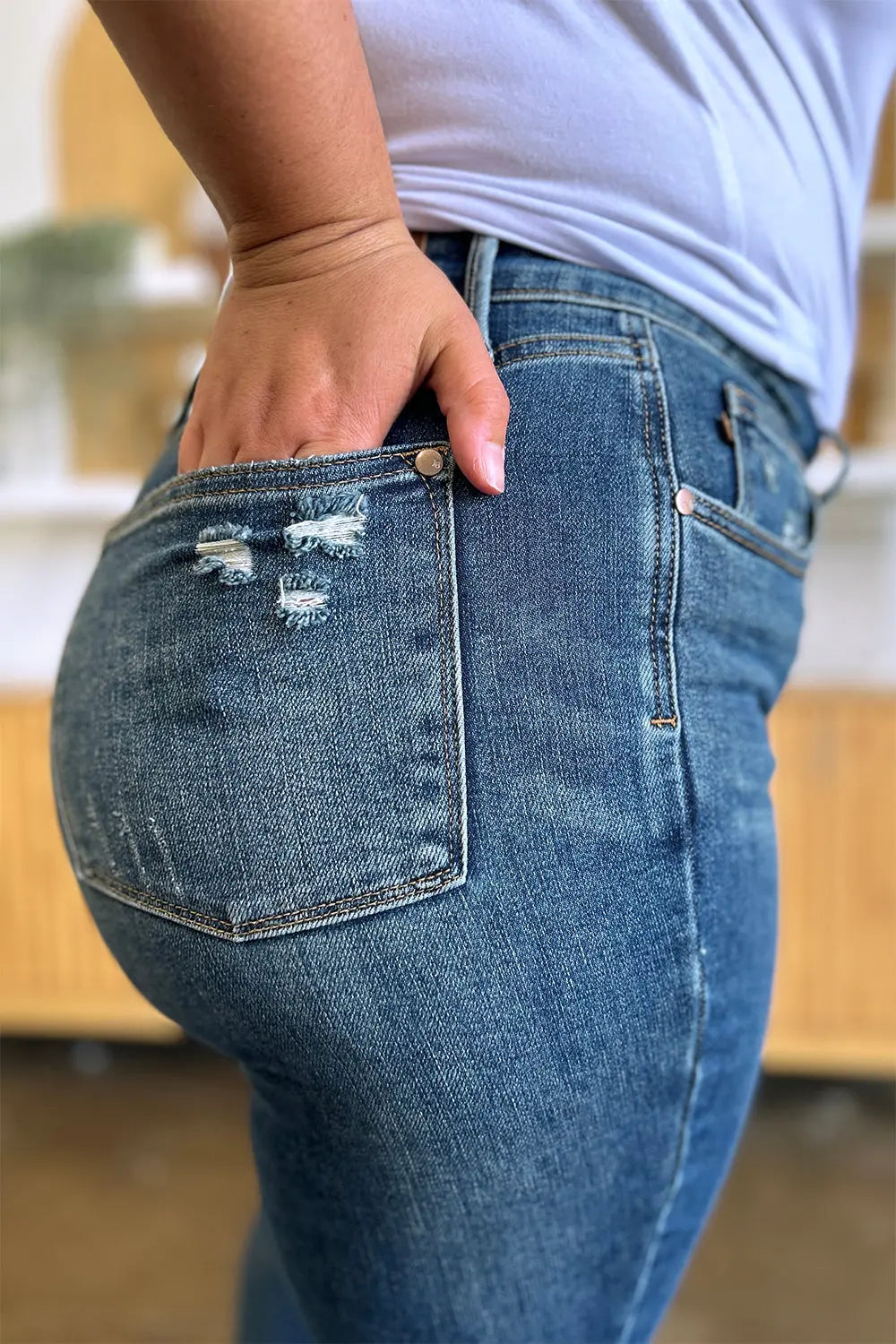 Judy Blue Full Size Tummy Control High Waist Slim Jeans - Beautifeye Boutique