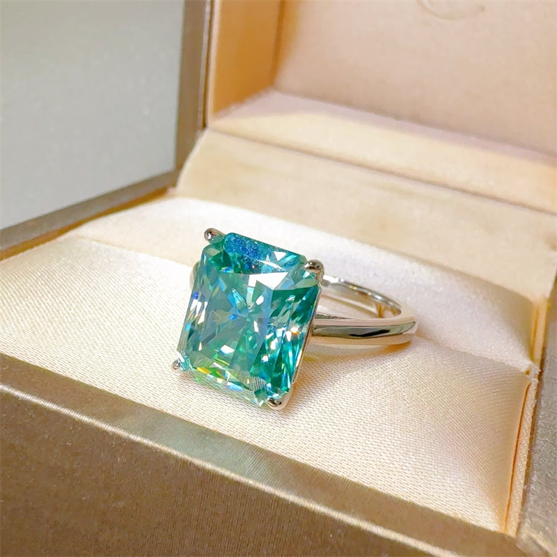 2 Carat 925 Sterling Silver Moissanite Rectangle Shape Ring - Beautifeye Boutique