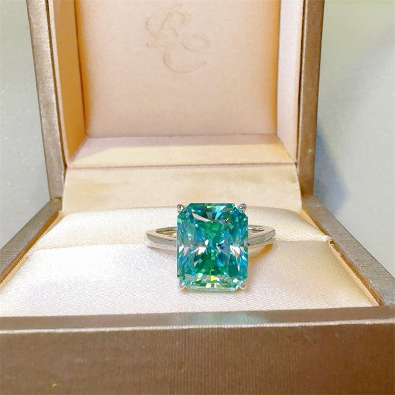 2 Carat 925 Sterling Silver Moissanite Rectangle Shape Ring - Beautifeye Boutique