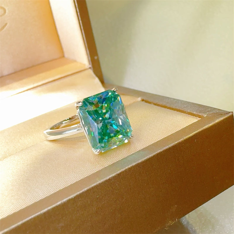 2 Carat 925 Sterling Silver Moissanite Rectangle Shape Ring - Beautifeye Boutique