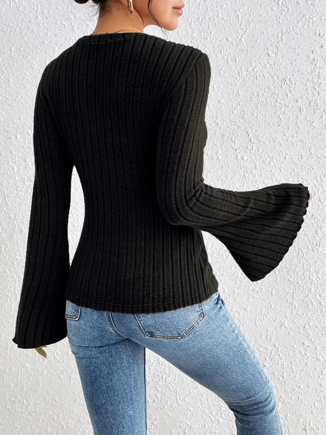 Honey Round Neck Flare Sleeve T-Shirt - Beautifeye Boutique