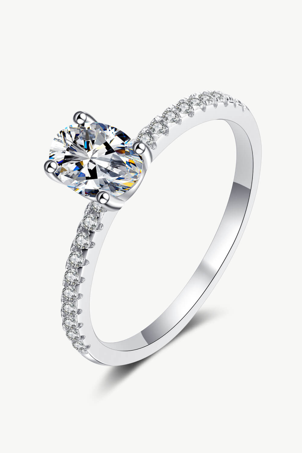 .925 Sterling Silver Inlaid 1 Carat Moissanite Ring - Beautifeye Boutique
