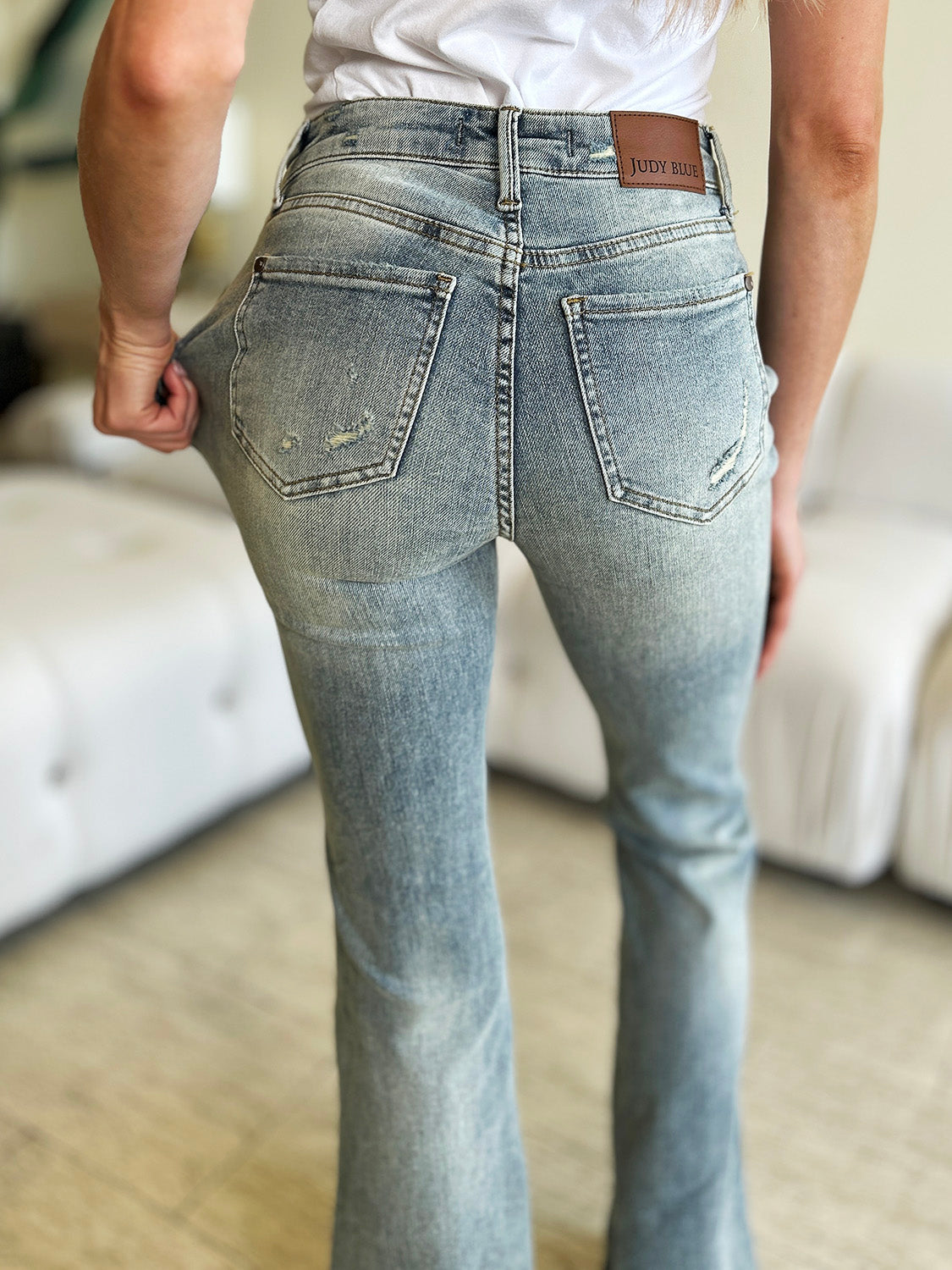 Judy Blue Full Size Mid Rise Flare Jeans - Beautifeye Boutique