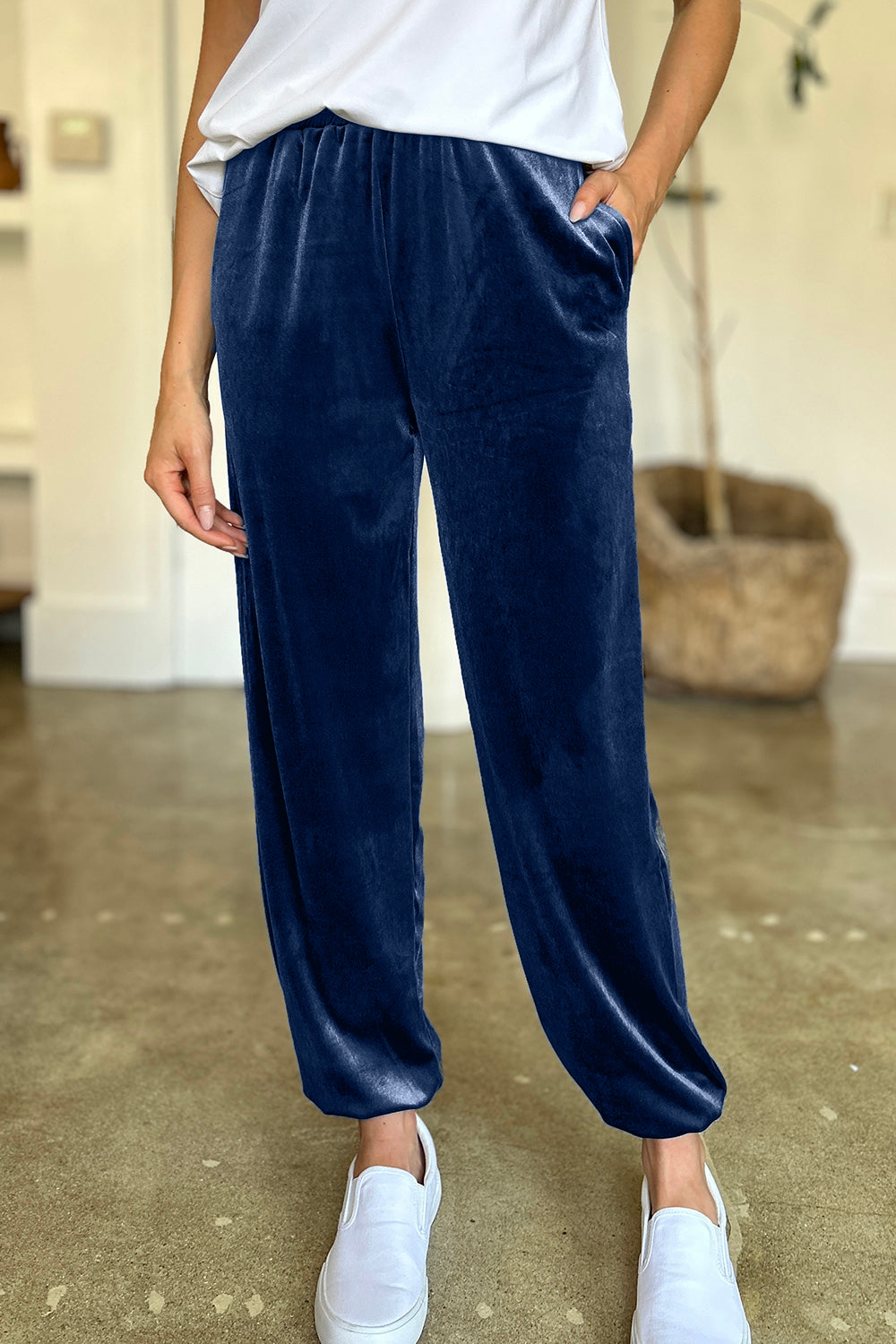 FAM-FAM Pocketed Elastic Waist Joggers - Beautifeye Boutique