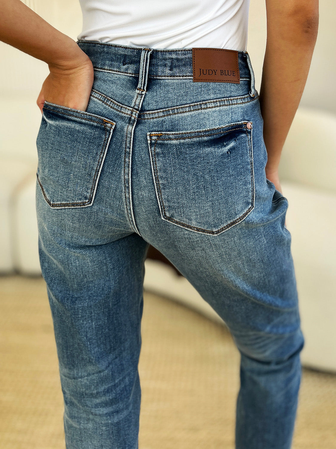 Judy Blue Full Size Mid Rise Rigid Magic Release Hem Jeans - Beautifeye Boutique