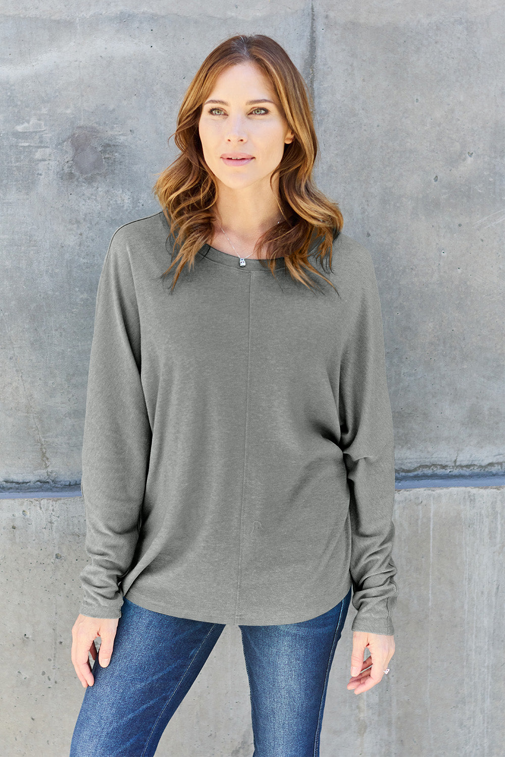 Double Take Full Size Round Neck Long Sleeve T-Shirt - Beautifeye Boutique