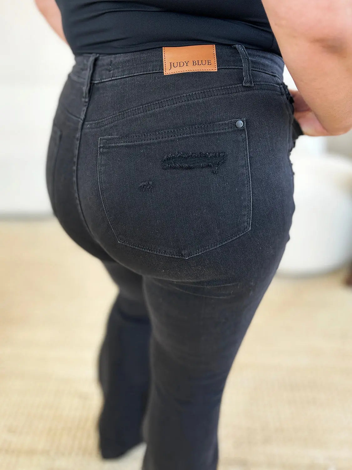 Judy Blue Full Size High Waist Distressed Flare Jeans - Beautifeye Boutique