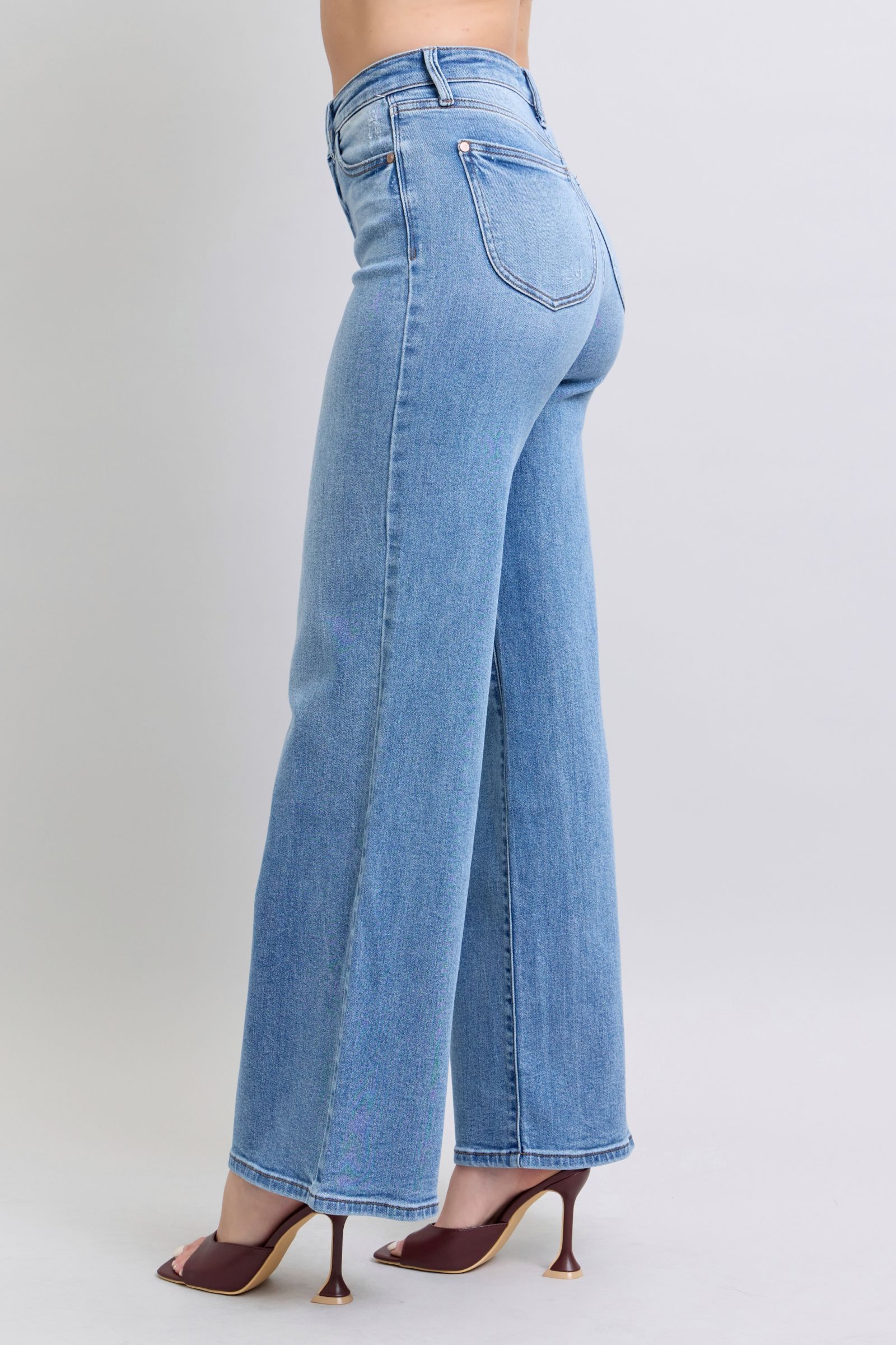 Judy Blue Full Size Wide Leg Jeans with Pockets - Beautifeye Boutique