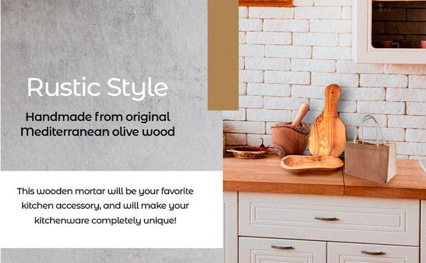 Olive Wood Rustic Mortar and Pestle - Beautifeye Boutique
