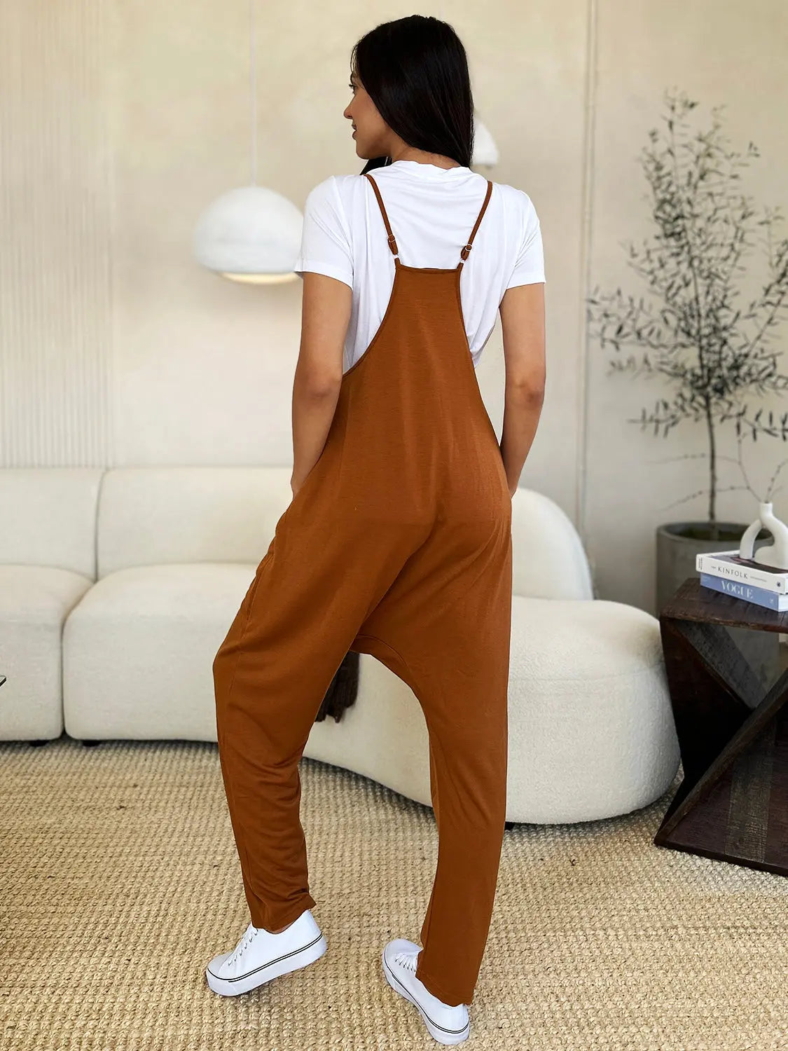 Double Take Full Size Sleeveless V-Neck Pocketed Jumpsuit - Beautifeye Boutique