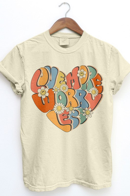 Love More Worry Less, Retro Garment Dye Tee - Beautifeye Boutique