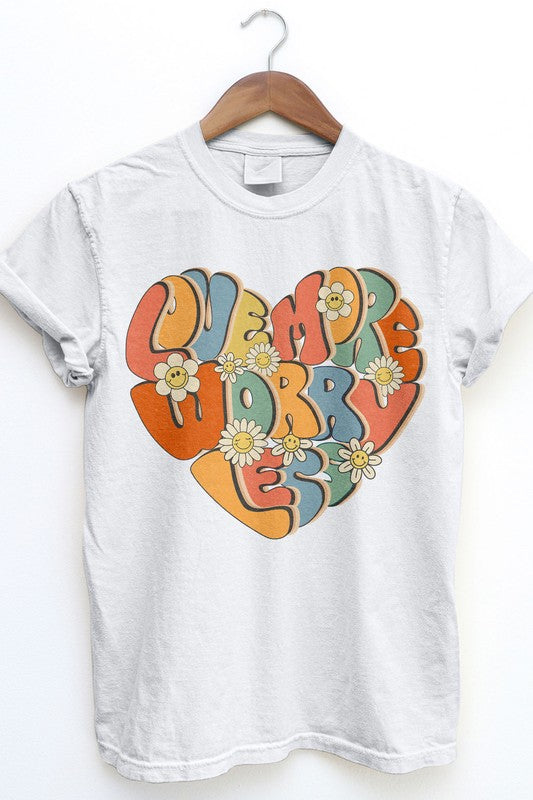 Love More Worry Less, Retro Garment Dye Tee - Beautifeye Boutique