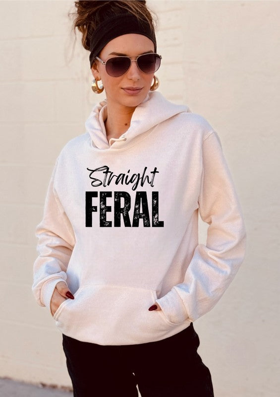 Straight Feral Graphic Hoodie - Beautifeye Boutique