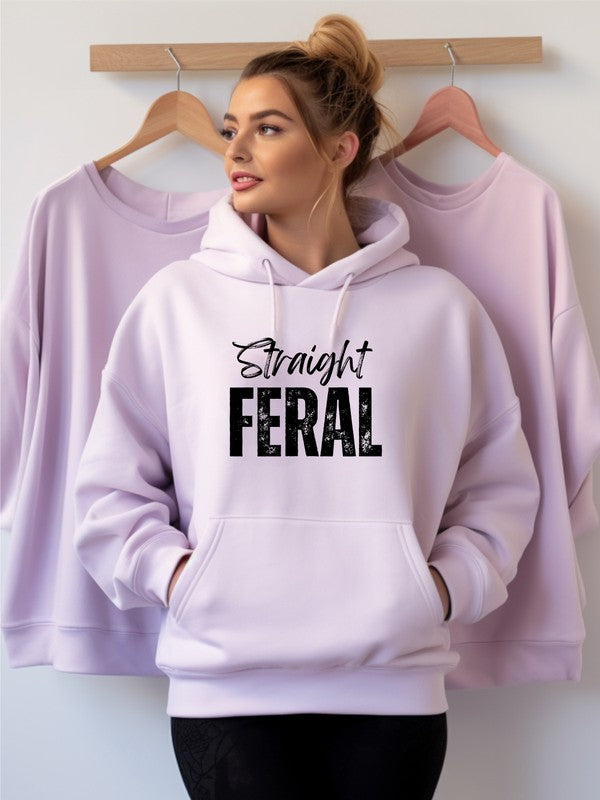 Straight Feral Graphic Hoodie - Beautifeye Boutique