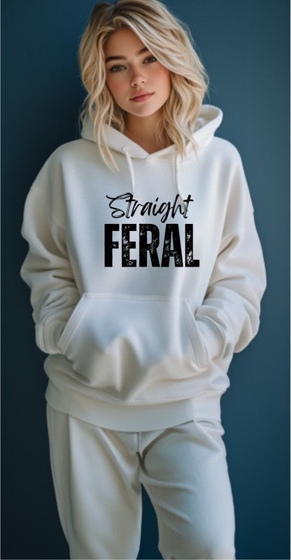 Straight Feral Graphic Hoodie - Beautifeye Boutique