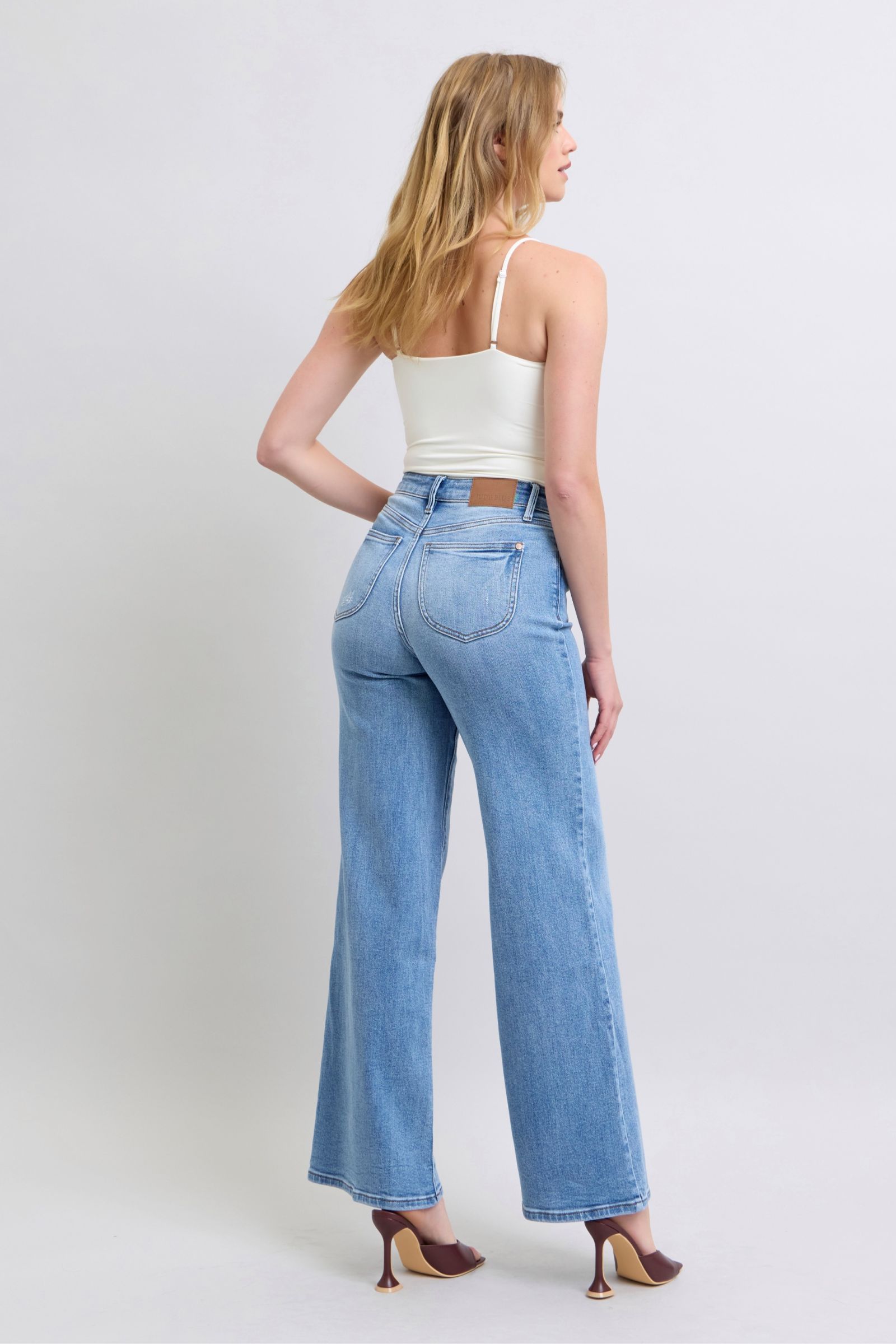 Judy Blue Full Size Wide Leg Jeans with Pockets - Beautifeye Boutique