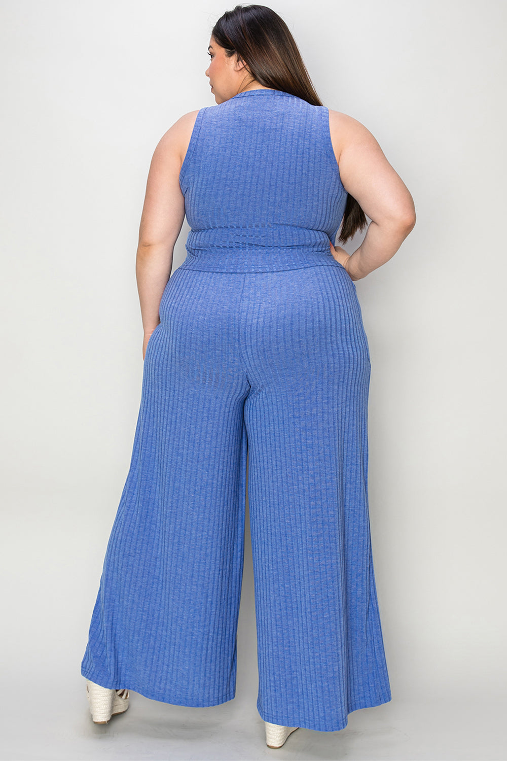 Basic Bae Ribbed Tank and Wide Leg Pants Set - Beautifeye Boutique