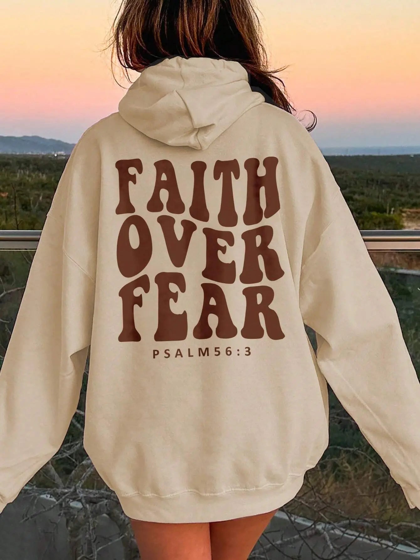 FAITH OVER FEAR Dropped Shoulder Hoodie - Beautifeye Boutique