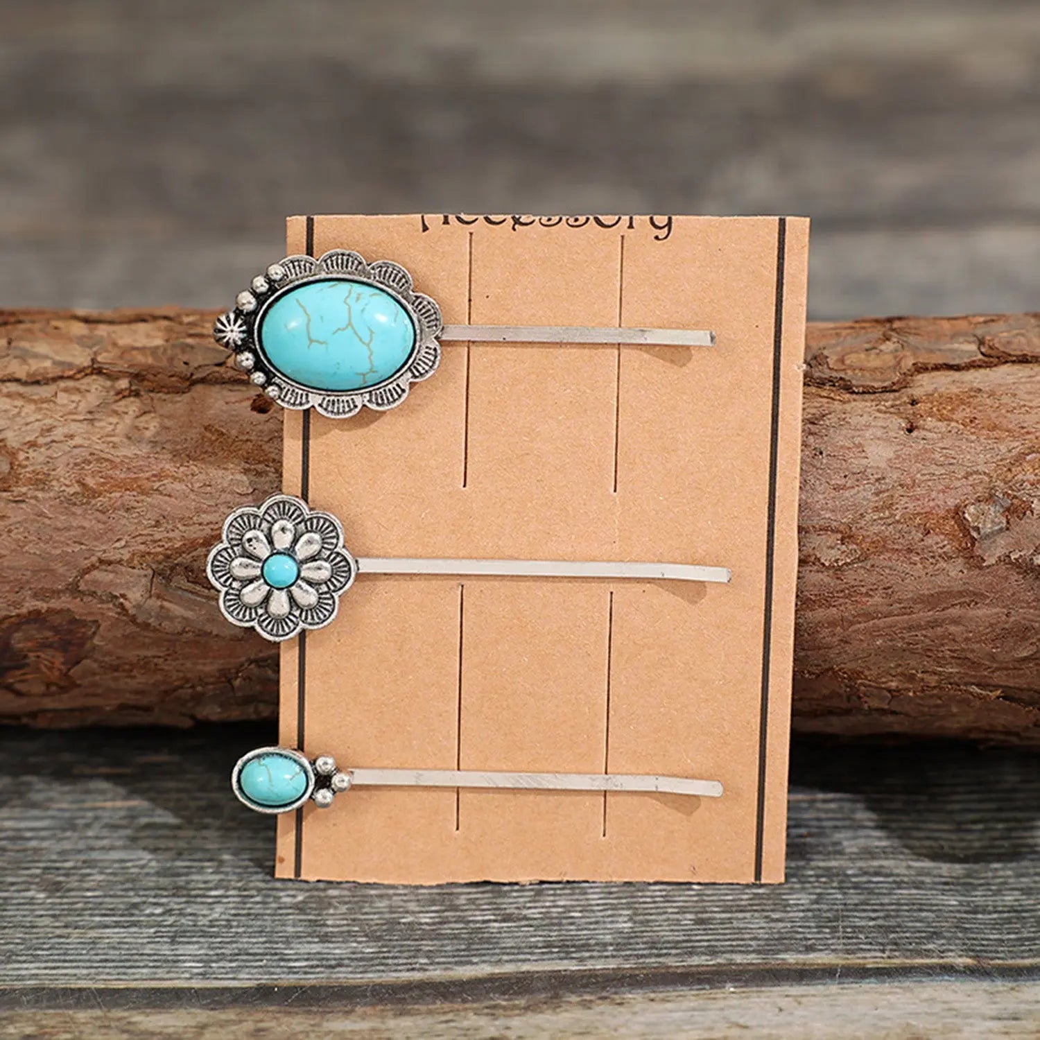 3 pc Set Turquoise Hair Pins - Beautifeye Boutique