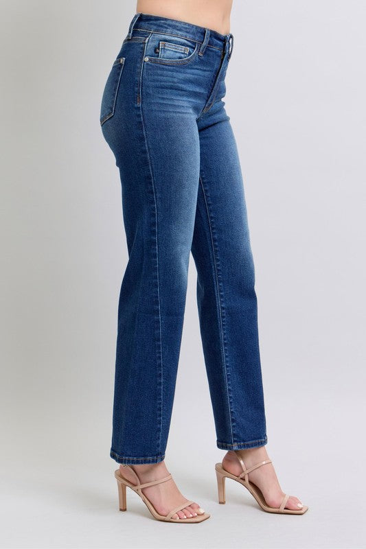 Judy Blue Full Size Side Seam Detail Straight Jeans with Pockets - Beautifeye Boutique