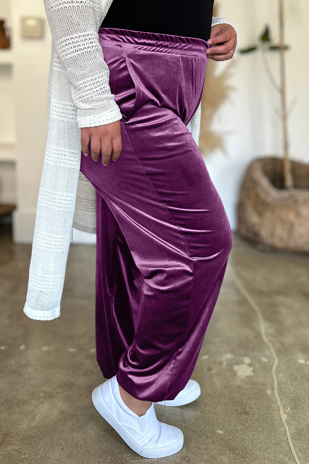 FAM-FAM Pocketed Elastic Waist Joggers - Beautifeye Boutique