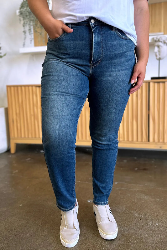 Judy Blue Full Size Tummy Control High Waist Slim Jeans - Beautifeye Boutique