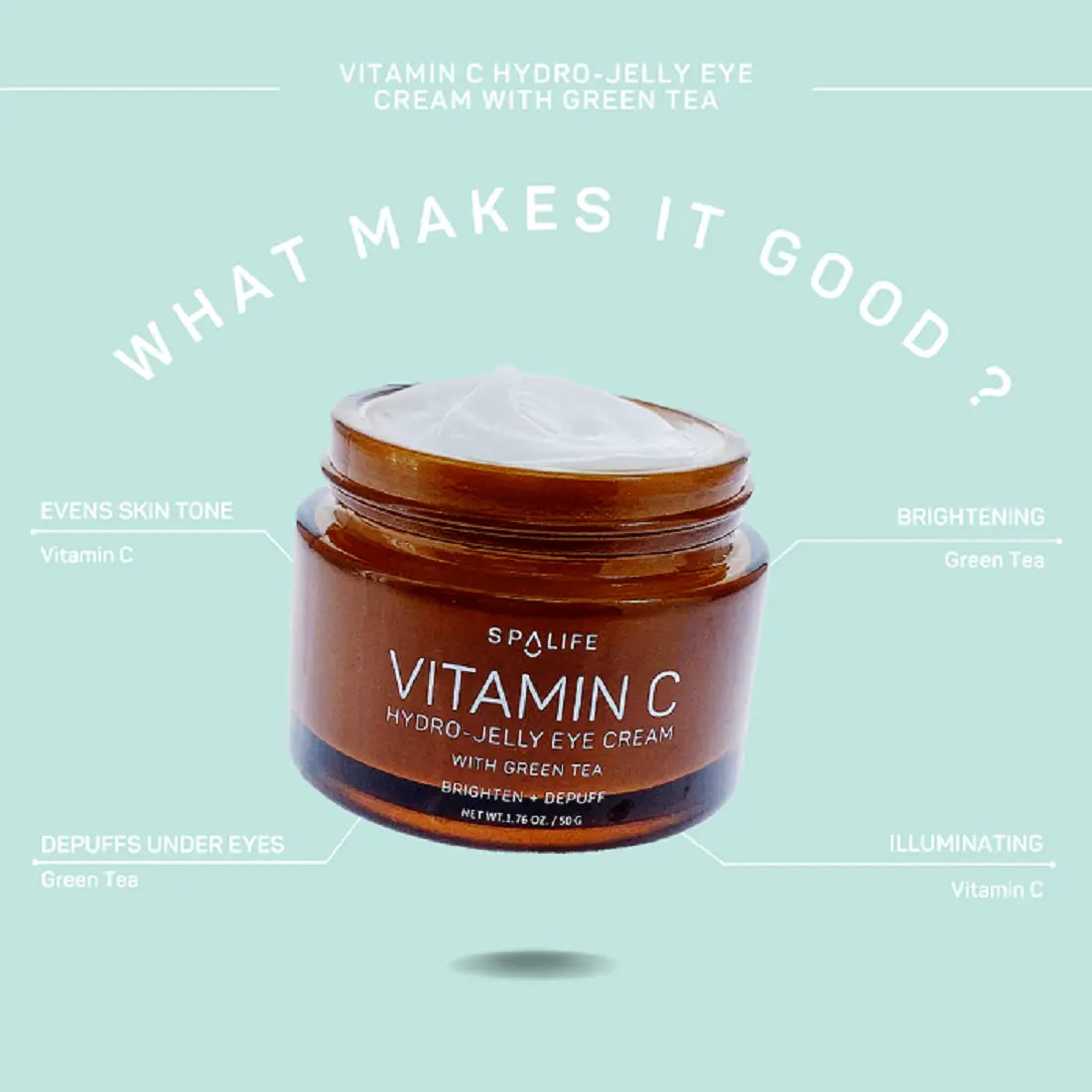 Brighten + Depuff Vitamin C hydro-Jelly Eye Cream - 1.76 oz - Beautifeye Boutique