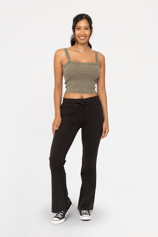 Mono B Drawstring Flared Pants - Beautifeye Boutique