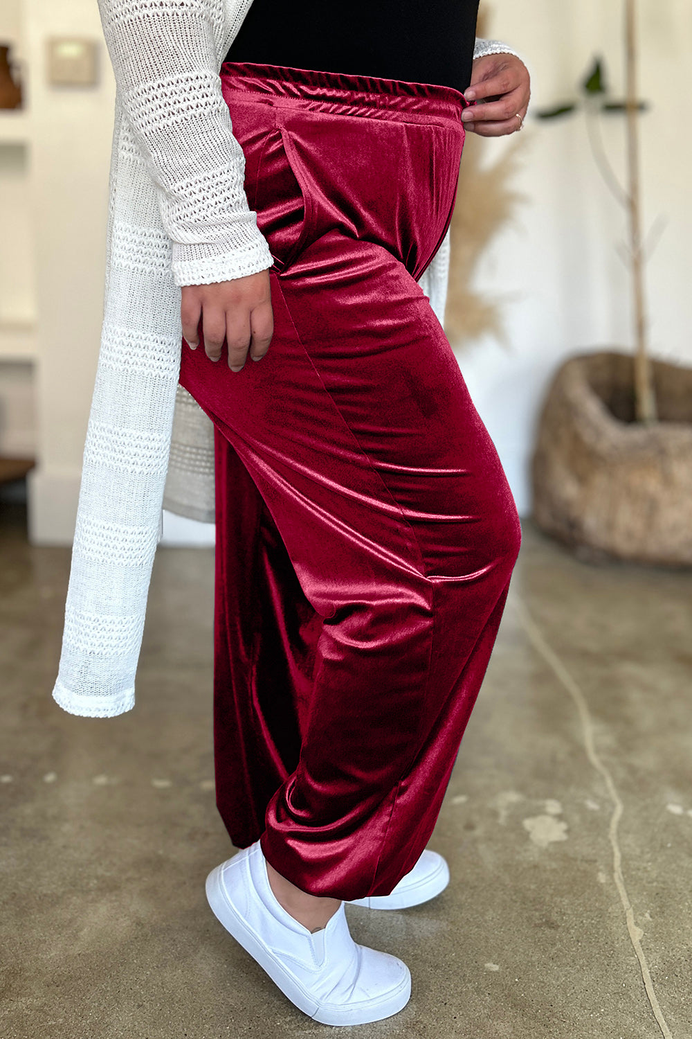 FAM-FAM Pocketed Elastic Waist Joggers - Beautifeye Boutique