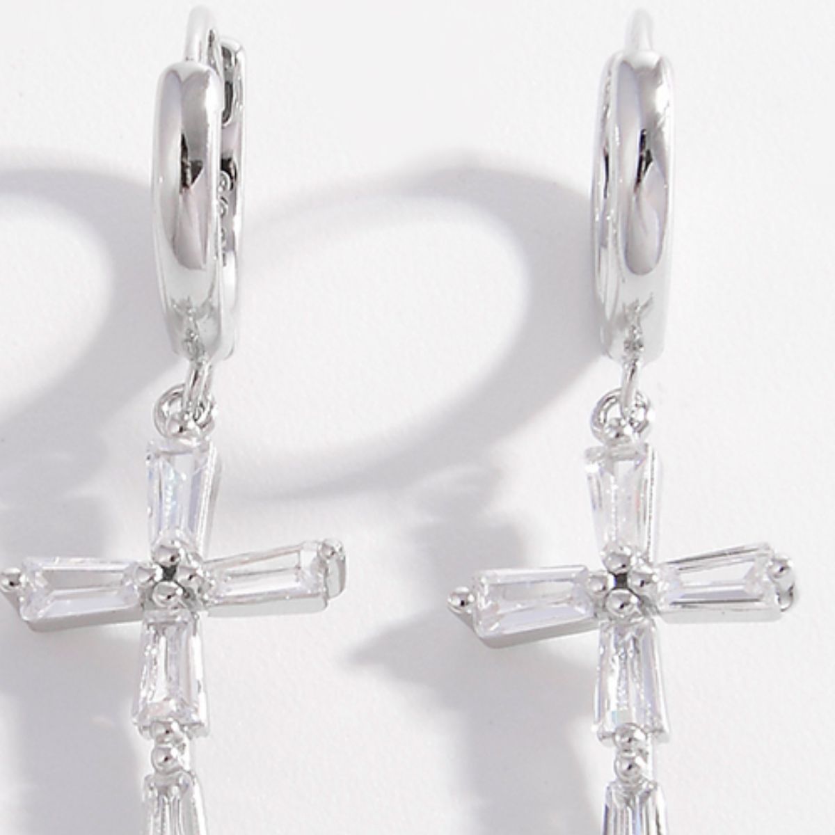 .925 Sterling Silver Zircon Cross Earrings - Beautifeye Boutique