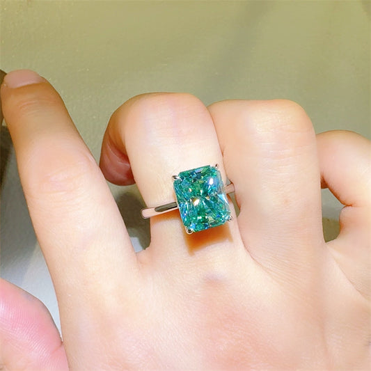 2 Carat 925 Sterling Silver Moissanite Rectangle Shape Ring - Beautifeye Boutique