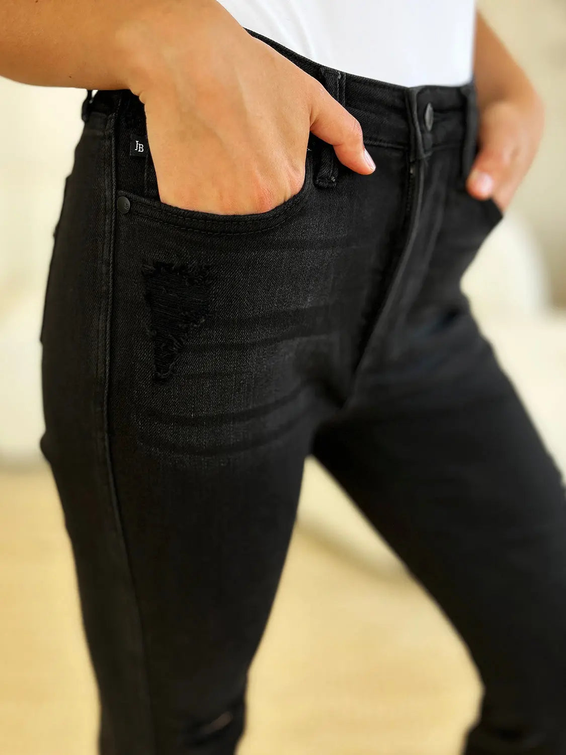 Judy Blue Full Size High Waist Distressed Flare Jeans - Beautifeye Boutique