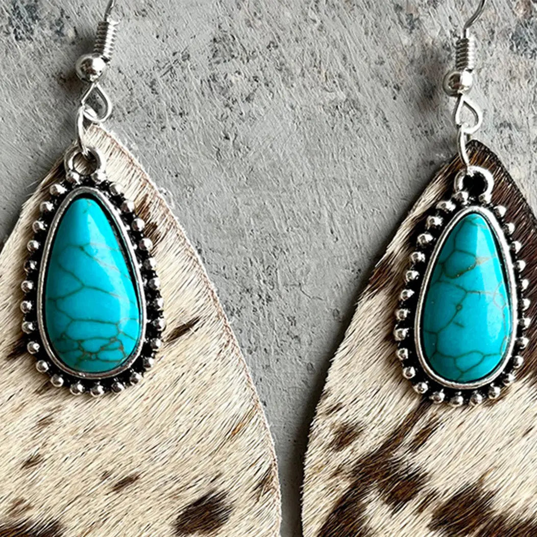Country Sass Turquoise Teardrop Earrings - Beautifeye Boutique