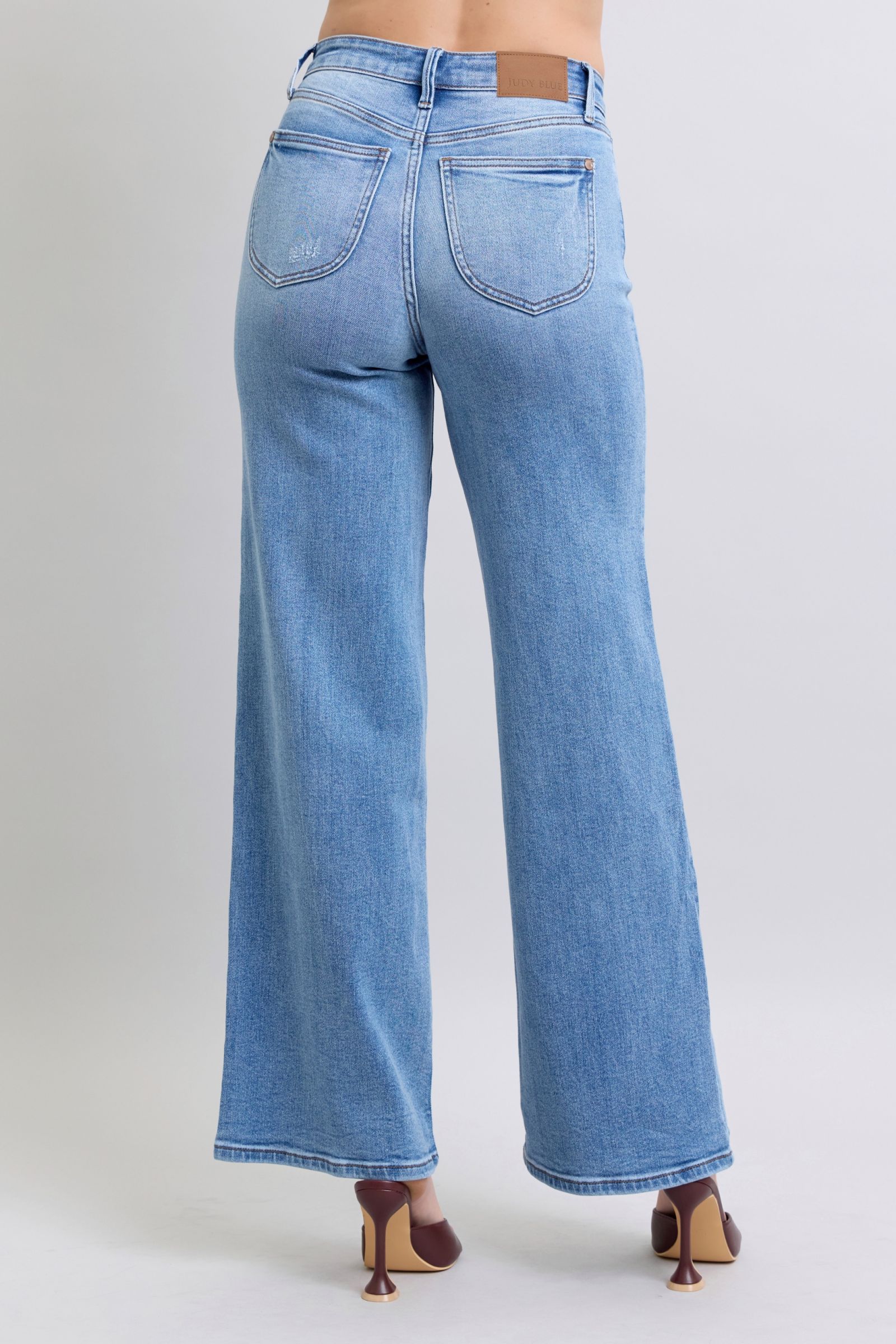 Judy Blue Full Size Wide Leg Jeans with Pockets - Beautifeye Boutique