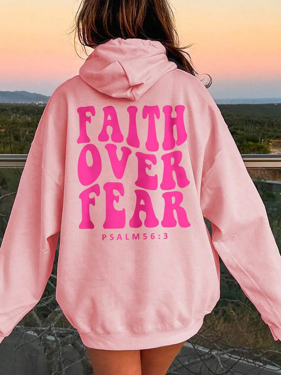 FAITH OVER FEAR Dropped Shoulder Hoodie - Beautifeye Boutique
