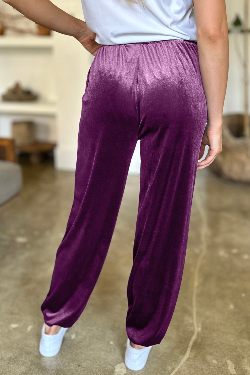 FAM-FAM Pocketed Elastic Waist Joggers - Beautifeye Boutique