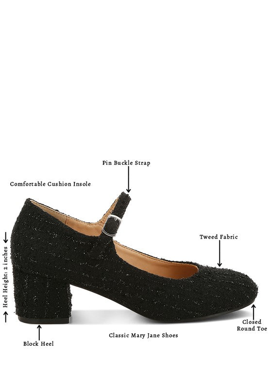 Antara Tweed Mary Jane Sandals - Beautifeye Boutique