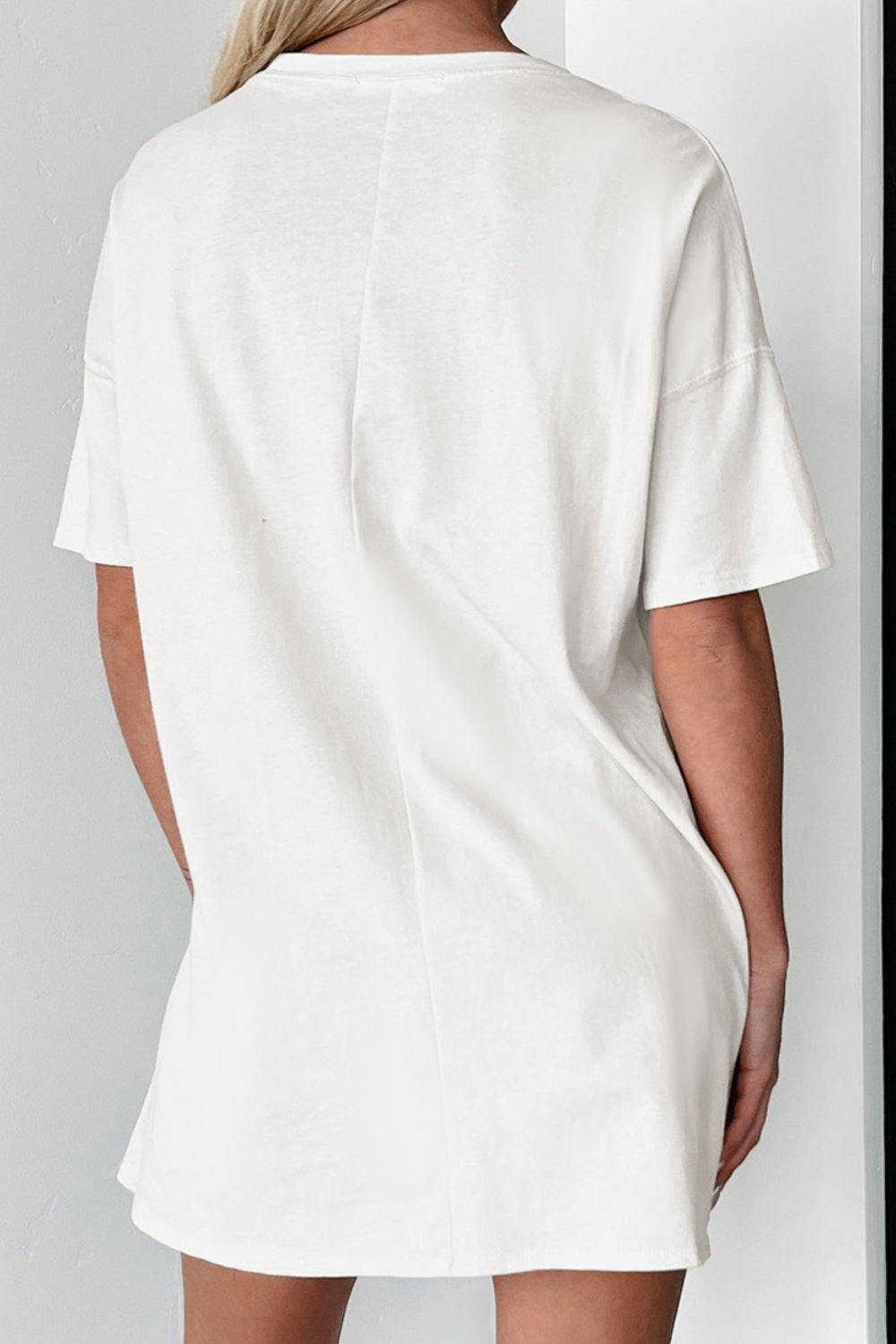 Boots Round Neck Half Sleeve Oversize T-Shirt - Beautifeye Boutique