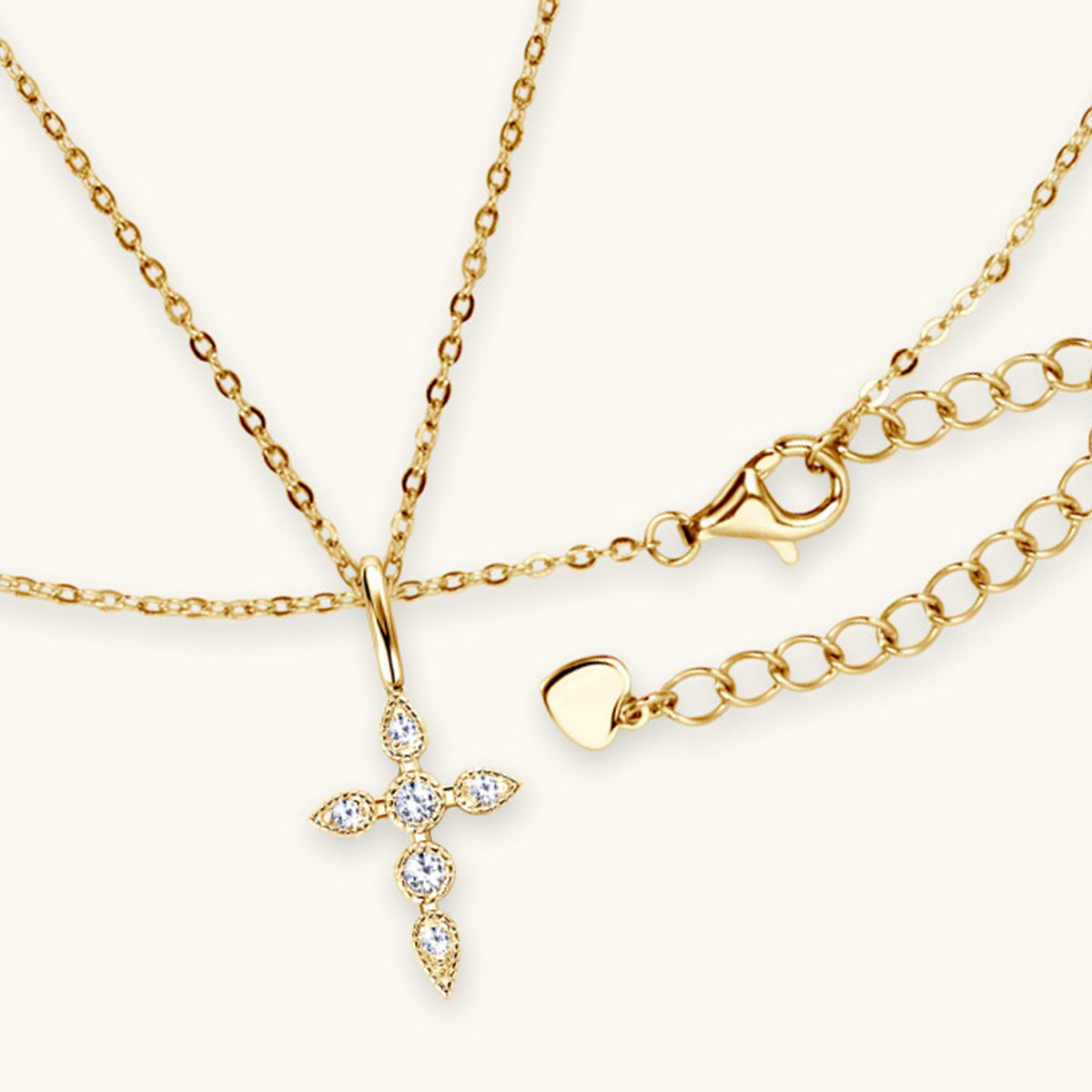 .925 Sterling Silver Moissanite Cross Pendant Necklace - Beautifeye Boutique