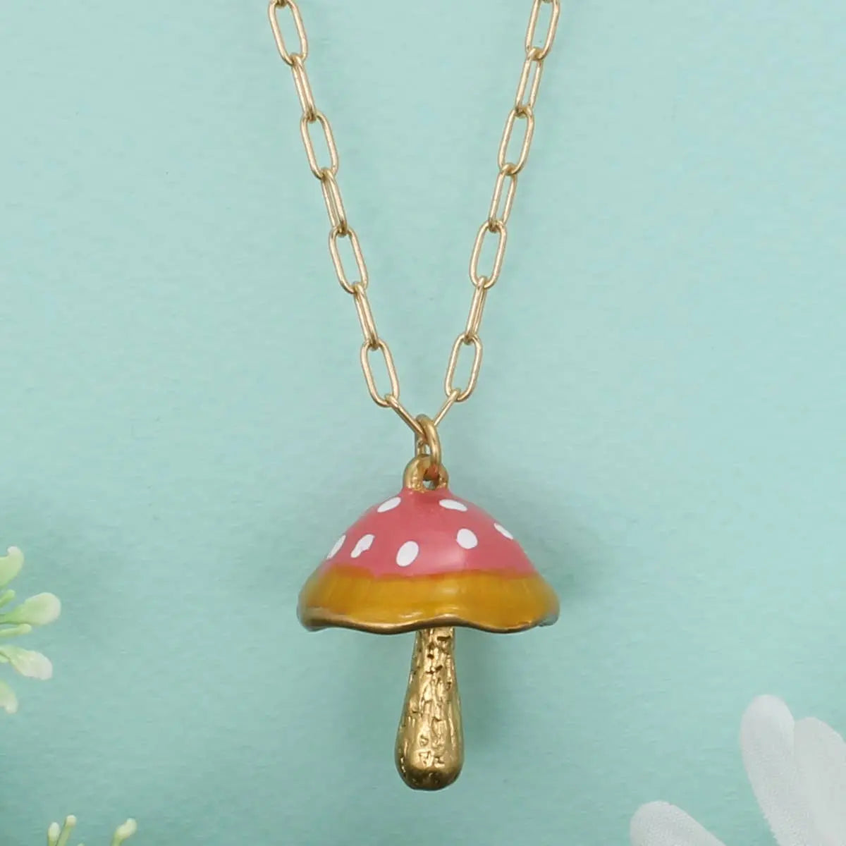 Fantasy Forest Pink Mushroom Necklace - Beautifeye Boutique