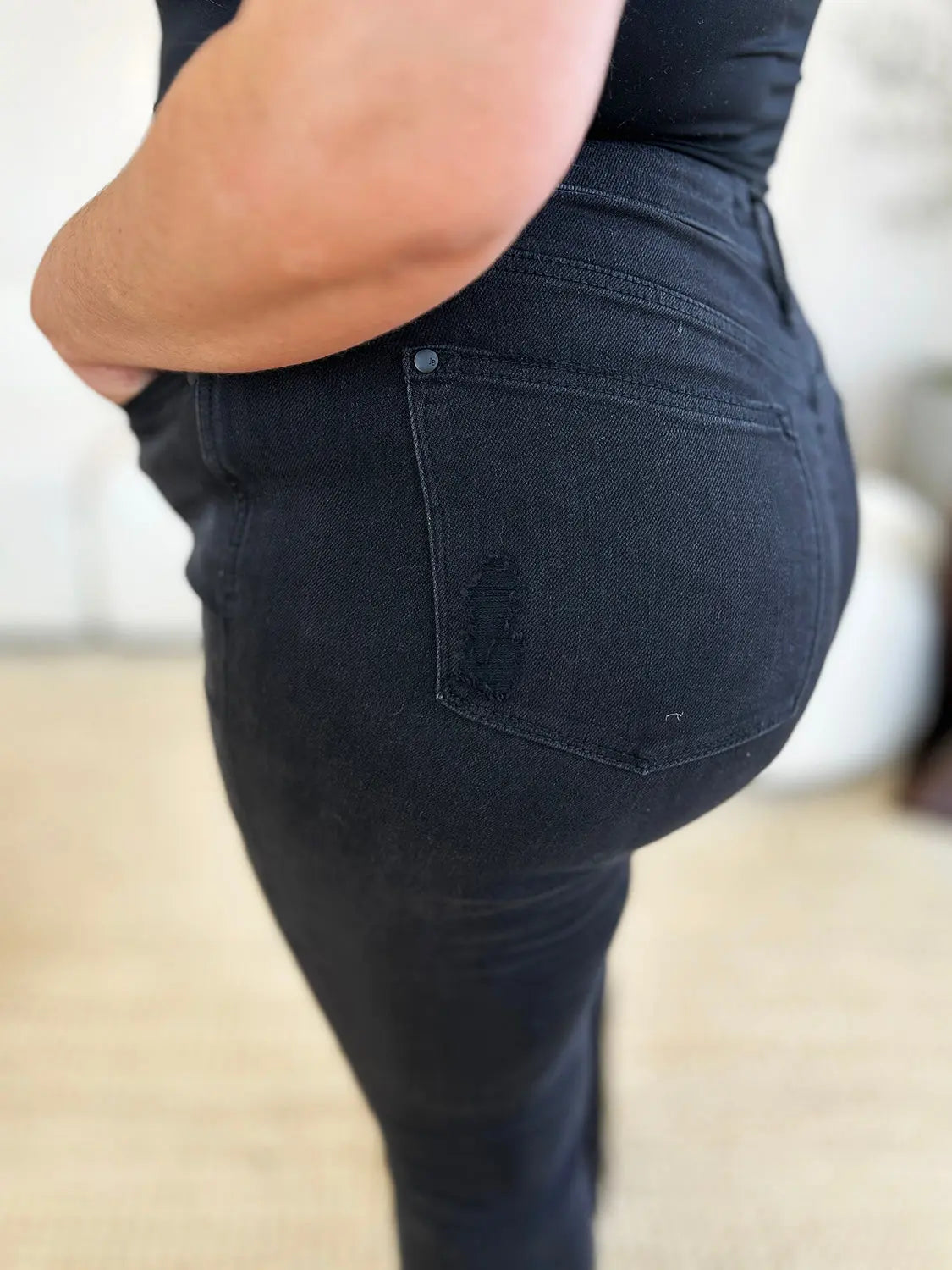 Judy Blue Full Size High Waist Distressed Flare Jeans - Beautifeye Boutique
