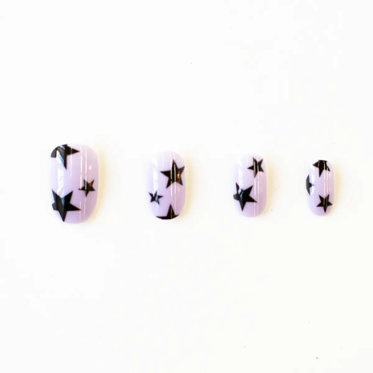 Black Stars | Bold Black Star Pattern Press-On Nails Set - Beautifeye Boutique