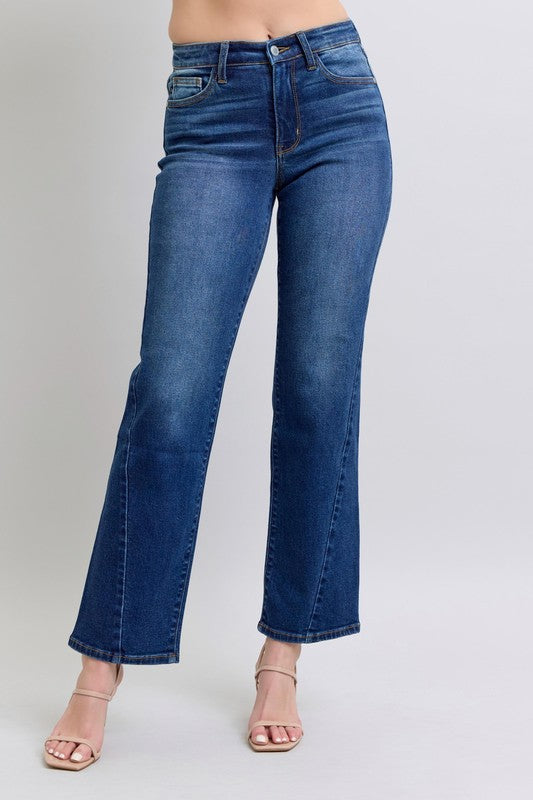 Judy Blue Full Size Side Seam Detail Straight Jeans with Pockets - Beautifeye Boutique