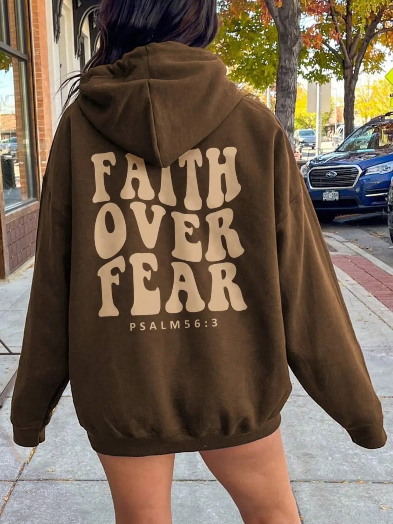 FAITH OVER FEAR Dropped Shoulder Hoodie - Beautifeye Boutique