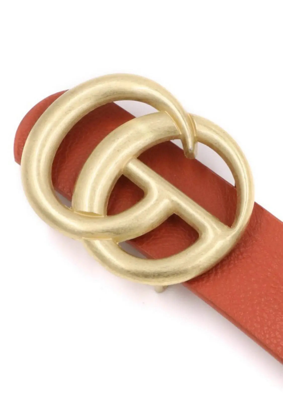 Double Metal Vegan Leather Belt- Matte Buckle - Beautifeye Boutique