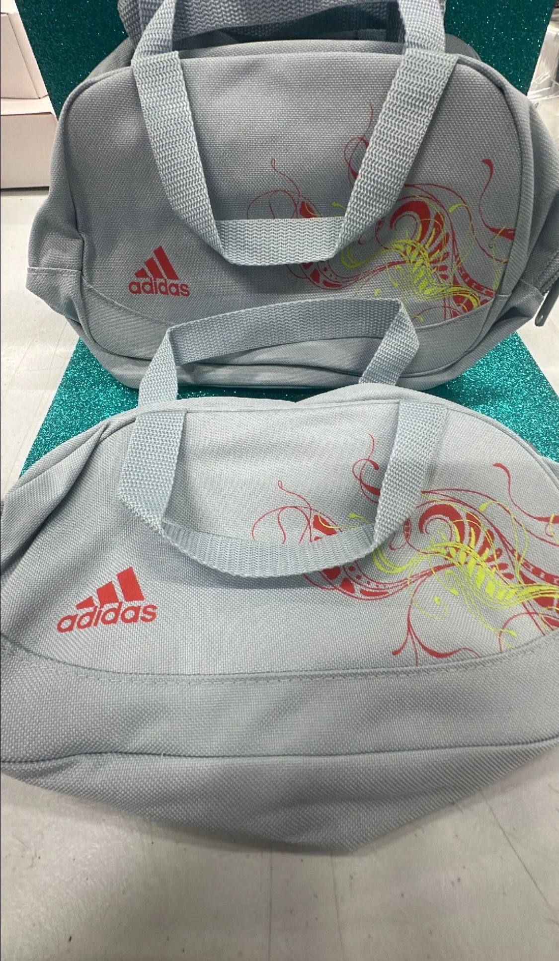 Adidas Small Travel/Toiletry Bag Gray/Light Blue - Beautifeye Boutique