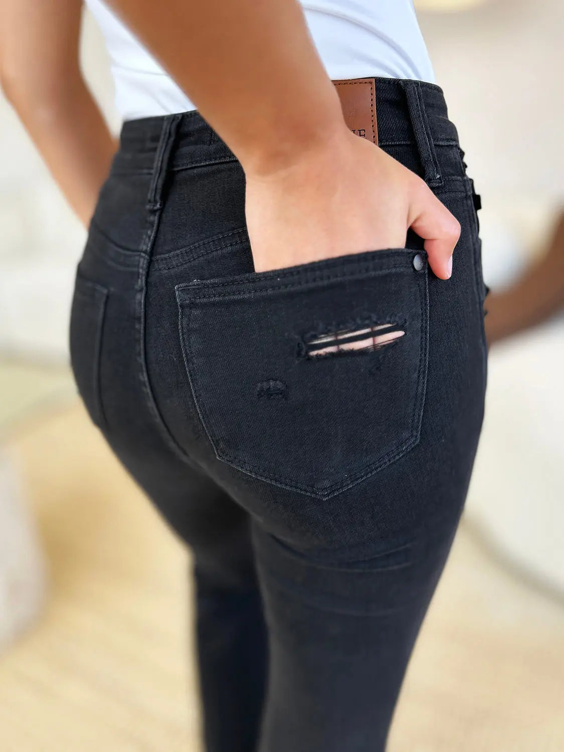 Judy Blue Full Size High Waist Distressed Flare Jeans - Beautifeye Boutique