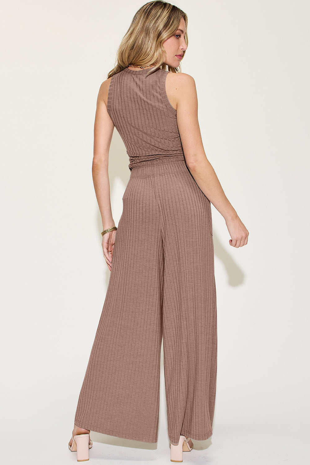 Basic Bae Ribbed Tank and Wide Leg Pants Set - Beautifeye Boutique